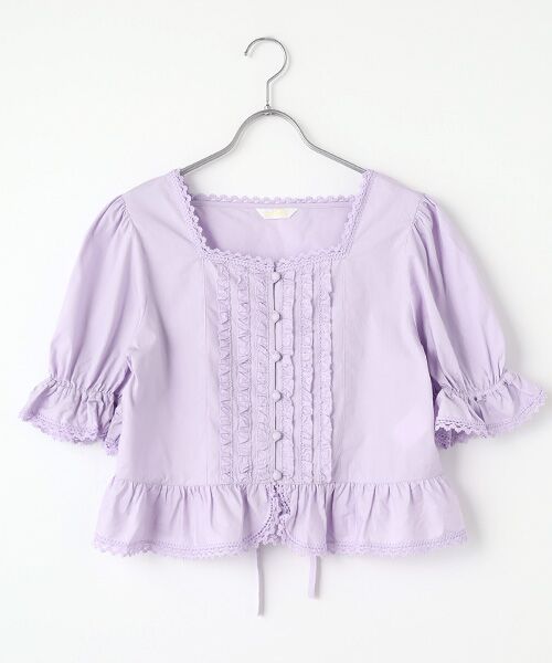 PINK HOUSE/ピンクハウス フリル使いブラウス パープル F PINK HOUSE/ピンクハウス フリル使いブラウス パープル F