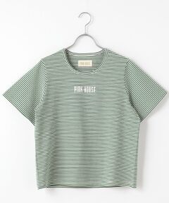 ロゴプリントボーダーカットソー