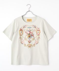 kotohayokozawa×PINK HOUSE MIX PRINT RAPHIC WAVE TOP