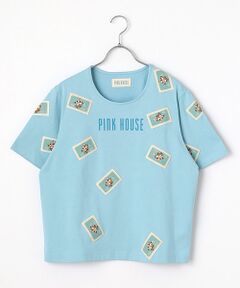 ピンクハウス  pink house 80s ブルゾン  ビッグロゴ ワッペン PINK HOUSE くまちゃん刺繍ワッペンブルゾン/ブラウン-古着屋