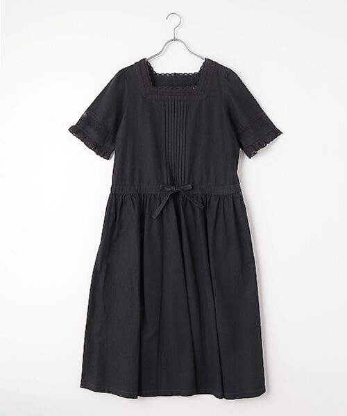 PINK HOUSE/ピンクハウス コットンリネンキャンバスワンピース クロ F PINK HOUSE/ピンクハウス コットンリネンキャンバスワンピース クロ F