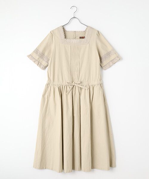 PINK HOUSE/ピンクハウス コットンリネンキャンバスワンピース グレージュ F PINK HOUSE/ピンクハウス コットンリネンキャンバスワンピース グレージュ F