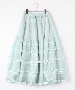 PINK HOUSE / ピンクハウス ロング・マキシ丈スカート | ドットチュールフリル使いスカート