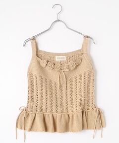 PINK HOUSE / ピンクハウス ベスト | フラワーモチーフ使いニットベスト