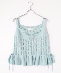 PINK HOUSE / ピンクハウス ベスト | フラワーモチーフ使いニットベスト