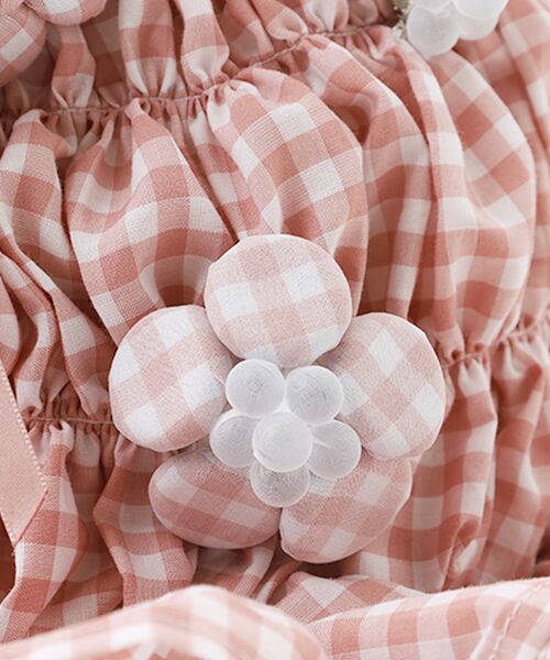 PINK HOUSE / ピンクハウス ハンドバッグ | 【OUTLET】natsumi osawa×PINK HOUSE  gingham check shibori flower bag | 詳細5