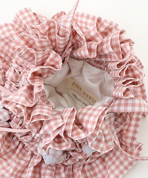 PINK HOUSE / ピンクハウス ハンドバッグ | 【OUTLET】natsumi osawa×PINK HOUSE  gingham check shibori flower bag | 詳細7