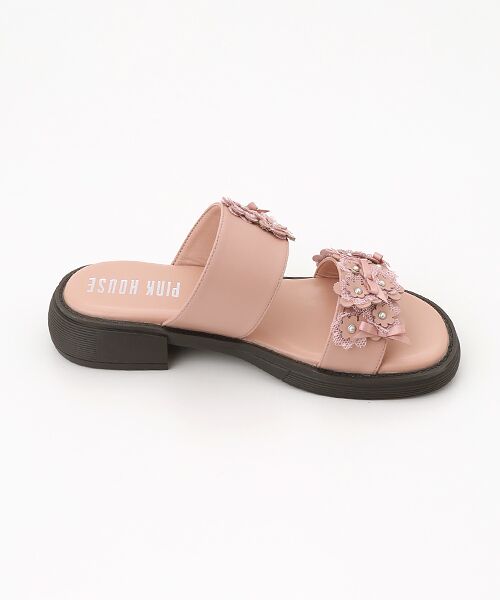PINK HOUSE　サンダル フラワーモチーフ付き　花　ピンク PINK HOUSE｜フラワーモチーフ付きサンダル | Rakuten Fashion