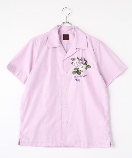 PINK HOUSE/ピンクハウス ブルーフォーユー刺繍ブロードムラ糸ヴィンテージシャツブラウス パープル L PINK HOUSE/ピンクハウス ブルーフォーユー刺繍ブロードムラ糸ヴィンテージシャツブラウス パープル L