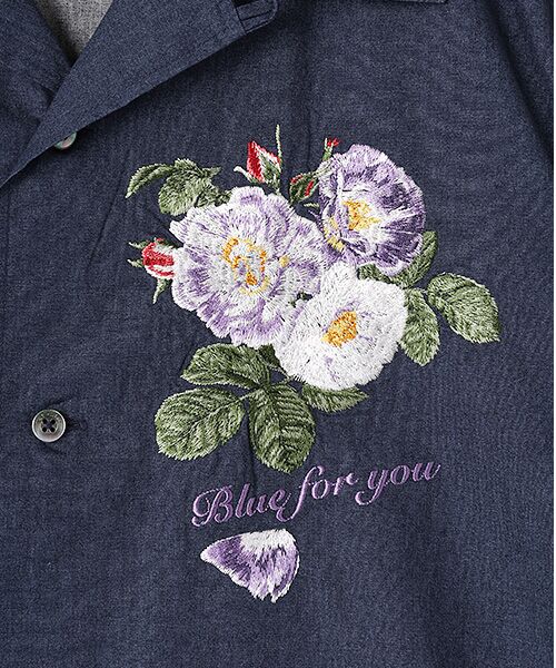 PINK HOUSE / ピンクハウス シャツ・ブラウス | ブルーフォーユー刺繍ブロードムラ糸ヴィンテージシャツブラウス | 詳細10