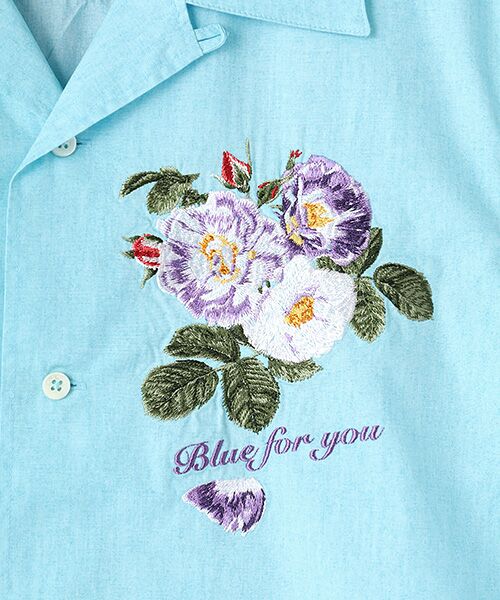 PINK HOUSE / ピンクハウス シャツ・ブラウス | ブルーフォーユー刺繍ブロードムラ糸ヴィンテージシャツブラウス | 詳細11