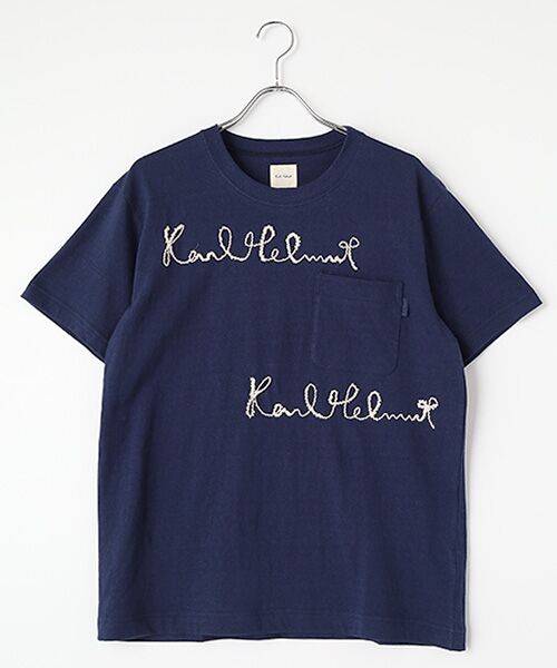 PINK HOUSE - ピンクハウス★半袖カットソー Tシャツ サイズM 黒系 ハート型の黒レース&リボン♪無地 z14265 ロゴコード刺繍使いTシャツ （Tシャツ）｜PINK HOUSE / ピンク