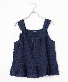 美品】ピンクハウス☆ブラウス 大きいサイズ4(L) 赤×青系 段々フリル