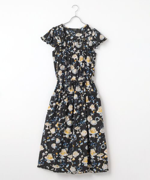 ピンクハウス　フラワーゼリー　ワンピース　ブラック フラワーゼリープリントワンピース｜ピンクハウスオフィシャル