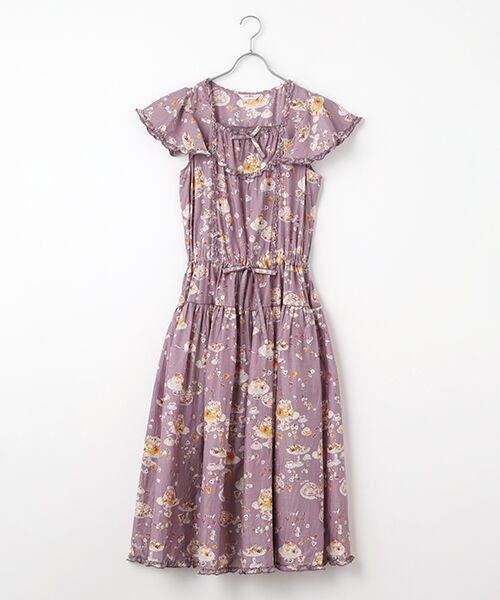 フラワーゼリープリントミディワンピース （ロング・マキシ丈