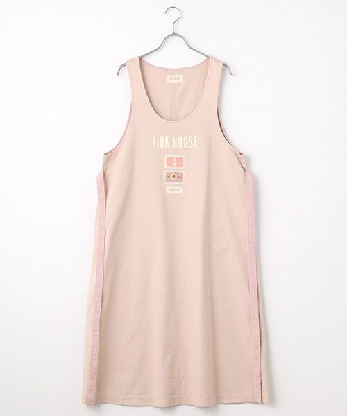 PINK HOUSE / ピンクハウス ロング・マキシ丈ワンピース | ネームワッペンいっぱいジャンパースカート（ピンク）