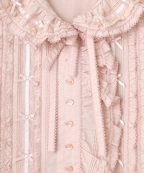 pois blouse tee ブラウスティー　ピンク pois ポワ blouse tee white ブラウスT ピンク - メルカリ