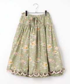 PINK HOUSE ピンクハウス スカート コットン シロツメクサ 総柄