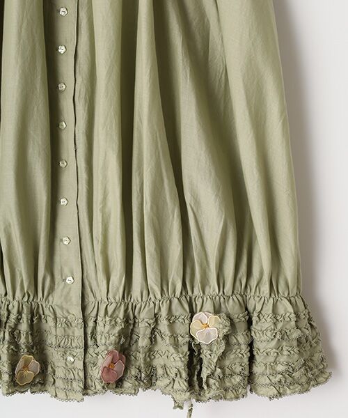 PINK HOUSE / ピンクハウス ロング・マキシ丈スカート | パンジーレース使いローンスカート | 詳細5