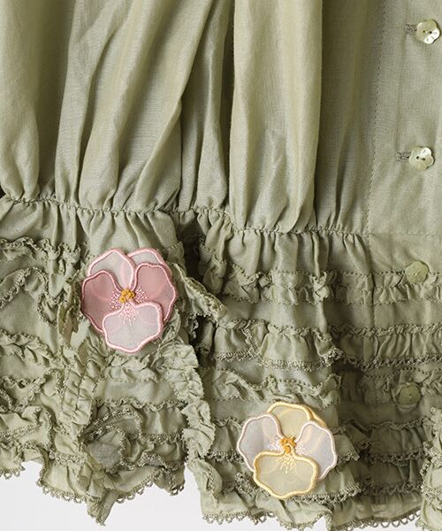 PINK HOUSE / ピンクハウス ロング・マキシ丈スカート | パンジーレース使いローンスカート | 詳細7