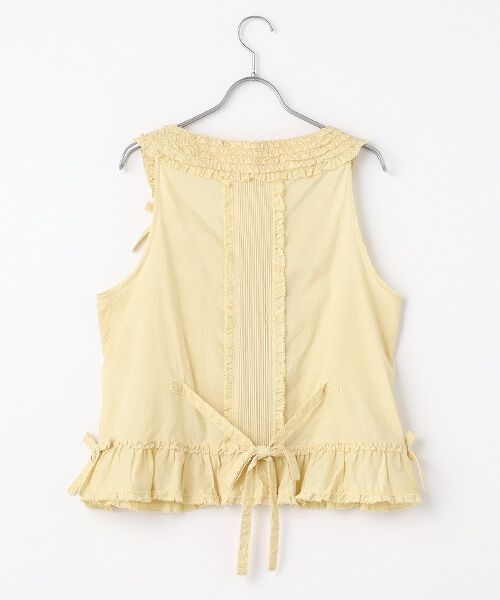 PINK HOUSE / ピンクハウス ベスト | フリル使いローンベスト | 詳細1