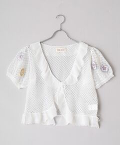 PINK HOUSE / ピンクハウス カーディガン・ボレロ | パンジーレース使いニットボレロ