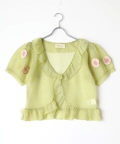 PINK HOUSE / ピンクハウス カーディガン・ボレロ | パンジーレース使いニットボレロ