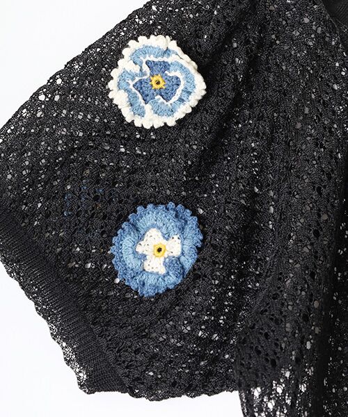 PINK HOUSE / ピンクハウス カーディガン・ボレロ | パンジーレース使いニットボレロ | 詳細1