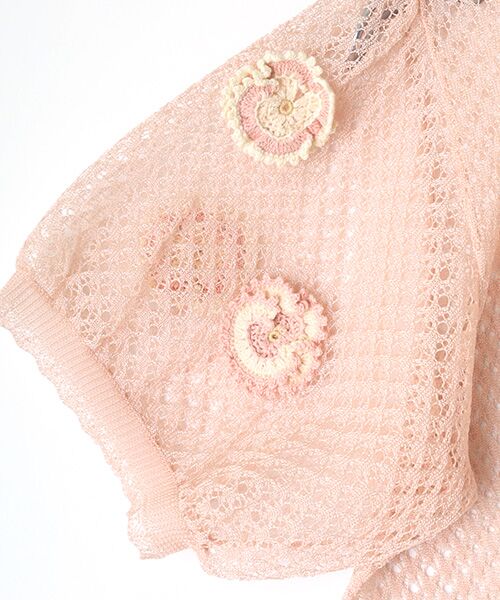 PINK HOUSE / ピンクハウス カーディガン・ボレロ | パンジーレース使いニットボレロ | 詳細3