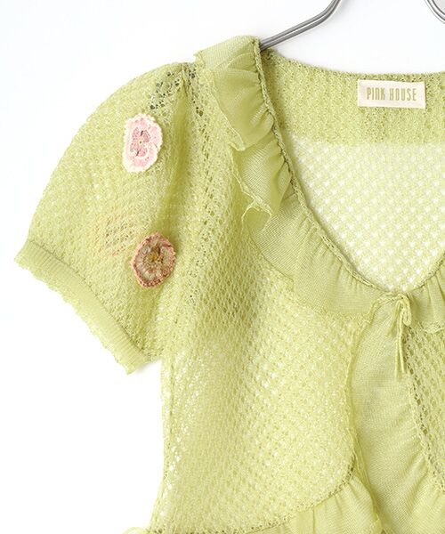 PINK HOUSE / ピンクハウス カーディガン・ボレロ | パンジーレース使いニットボレロ | 詳細5