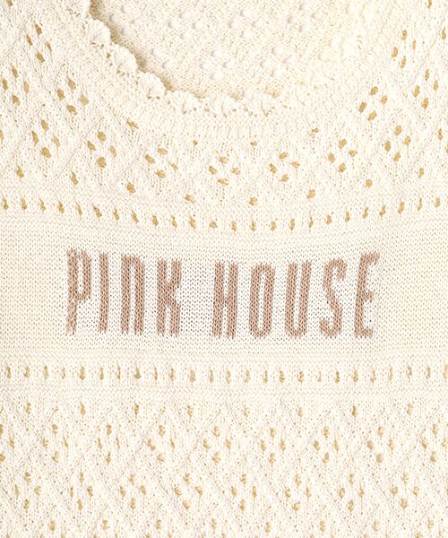 PINK HOUSE / ピンクハウス ベスト | ロゴジャガードベスト | 詳細1