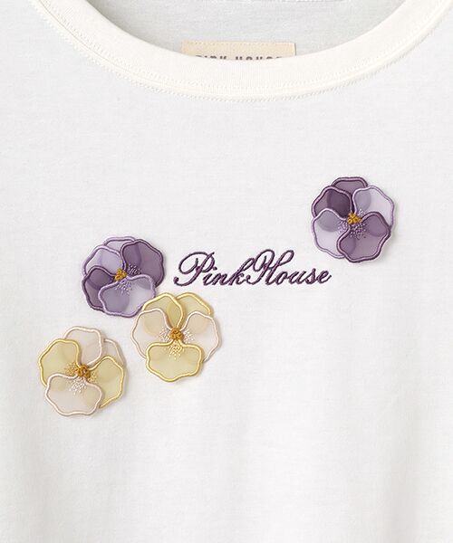 PINK HOUSE / ピンクハウス カットソー | パンジーレース使いカットソー | 詳細1