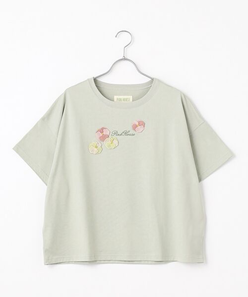 PINK HOUSE/ピンクハウス パンジーレース使いカットソー ハッカ F PINK HOUSE/ピンクハウス パンジーレース使いカットソー ハッカ F