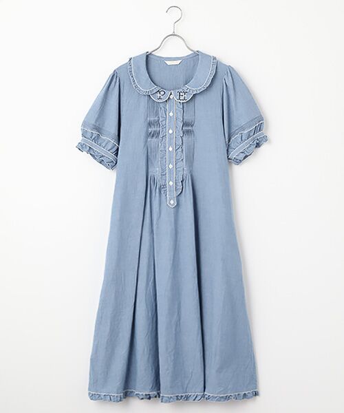 PINK HOUSE / ピンクハウス ロング・マキシ丈ワンピース | ●ダンガリーワンピース（ブルー）