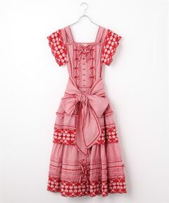 ピンクハウス　トップス　チュニック　ワンピース　緑グリーン系　花柄チェック PINK HOUSE - この冬カジュアルに着られる『チェックワンピース