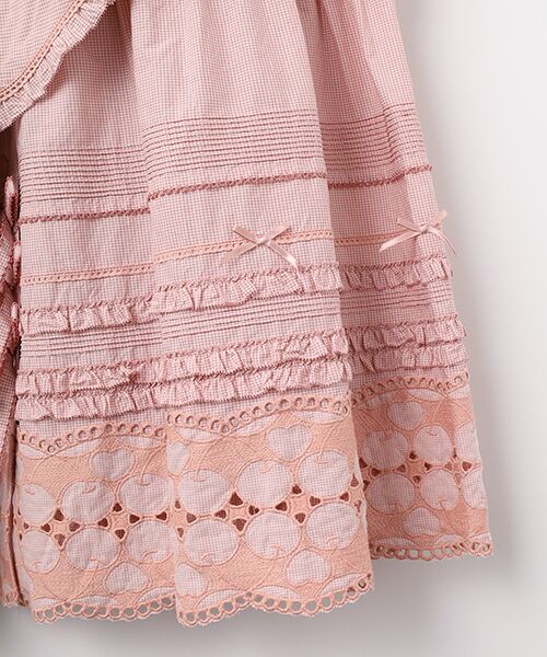 【高級】PINK HOUSE ワンピース 長袖 ロングスカート チェック レース 高級】PINK HOUSE ワンピース 長袖 ロングスカート チェック