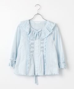 チョコPINKHOUSE クロスステッチ刺繍フリルブラウスハオリ セール】 クロスステッチ刺繍使いブラウス （シャツ・ブラウス