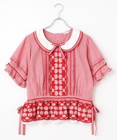 PINK HOUSE / ピンクハウス シャツ・ブラウス | チェリーレース使いギンガムチェックブラウス