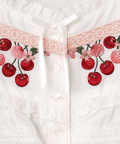 PINK HOUSE / ピンクハウス シャツ・ブラウス | チェリー刺繍使いローンブラウス | 詳細5