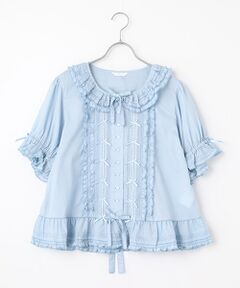 ピンクハウス　フリルシャツ　オリジナルチェック　ブルー系 PINK HOUSE / ピンクハウス シャツ・ブラウス | ファッション
