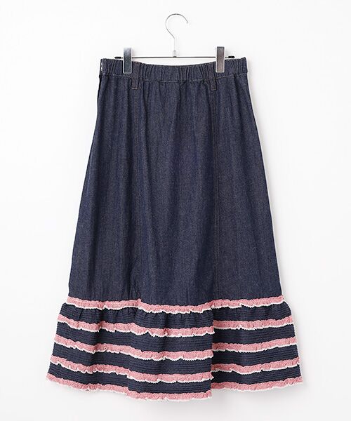 PINK HOUSE / ピンクハウス デニムスカート | ギンガムチェック使いデニムスカート | 詳細3