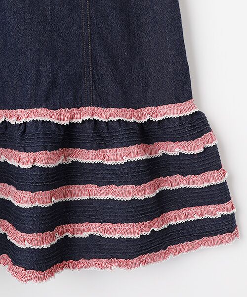 PINK HOUSE / ピンクハウス デニムスカート | ギンガムチェック使いデニムスカート | 詳細5