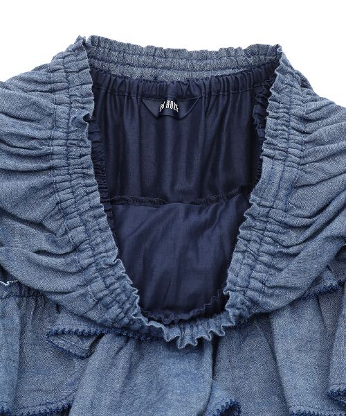 PINK HOUSE / ピンクハウス ロング・マキシ丈スカート | ローンフリル使いダンガリースカート | 詳細9