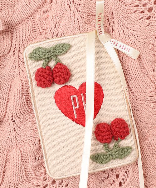 PINK HOUSE / ピンクハウス チェリーワッペン使いニットベスト チェリーワッペン使いニットベスト （ベスト）｜PINK HOUSE