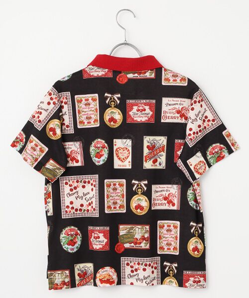 ピンクハウスのチェリー刺繍入りTシャツ＆ソックス♡未使用 チェリー総柄プリントポロシャツ （ポロシャツ）｜PINK HOUSE