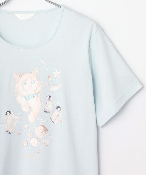 PINK HOUSE / ピンクハウス カットソー | さざ波とねこプリントカットソー | 詳細5