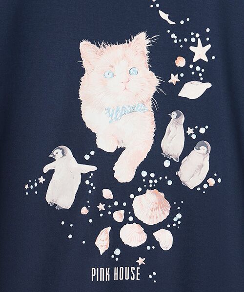 PINK HOUSE / ピンクハウス カットソー | さざ波とねこプリントカットソー | 詳細8