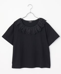 PINK HOUSE / ピンクハウス カットソー | コットンレース使いボーダーカットソー