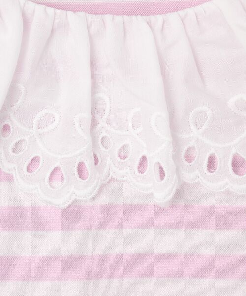 PINK HOUSE カラミレース調ボーダー使いカットソー PINK HOUSE カラミレース調ボーダー使いカットソー ピンクハウス