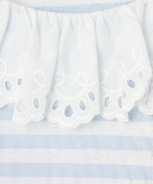 PINK HOUSE カラミレース調ボーダー使いカットソー コットンレース使いボーダーカットソー （カットソー）｜PINK